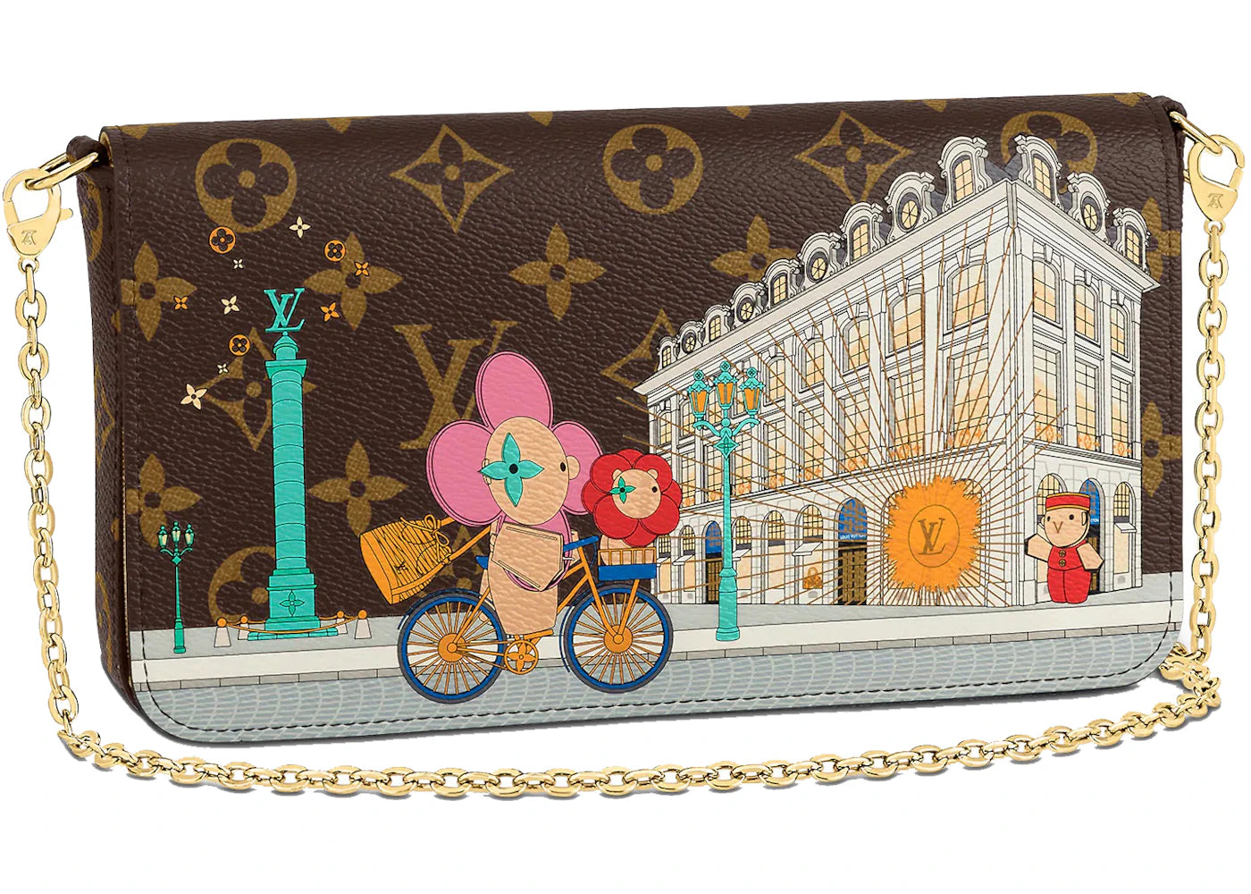 Louis Vuitton Félicie Pochette Vivienne Holiday Monogram Canvas/Pink