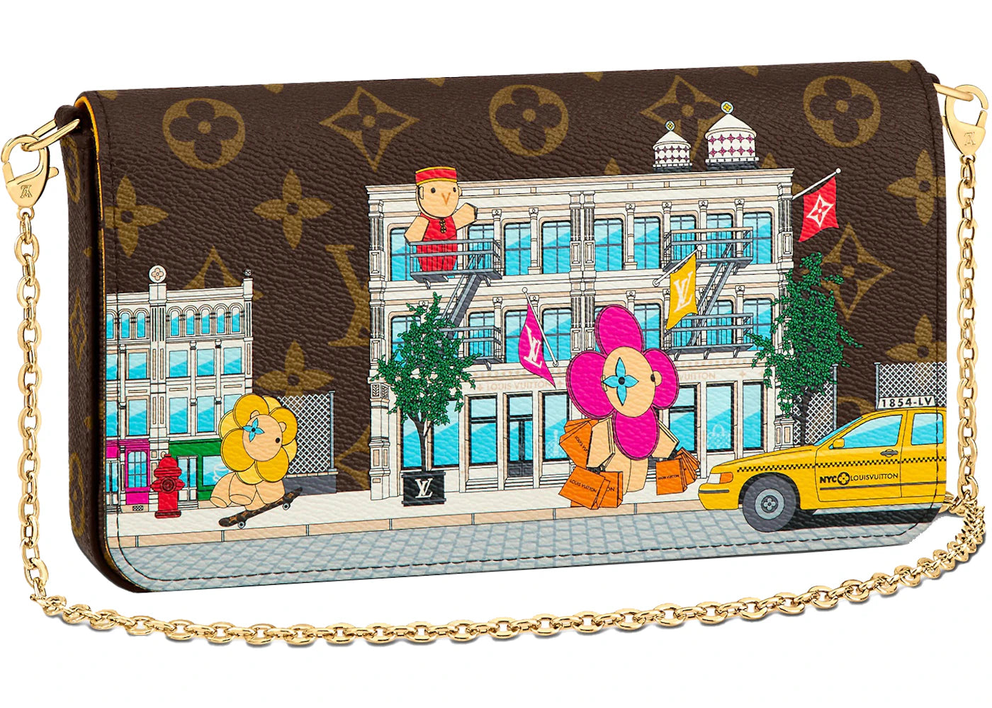 Louis Vuitton Félicie Pochette Vivienne Holiday Monogram Canvas/Yellow