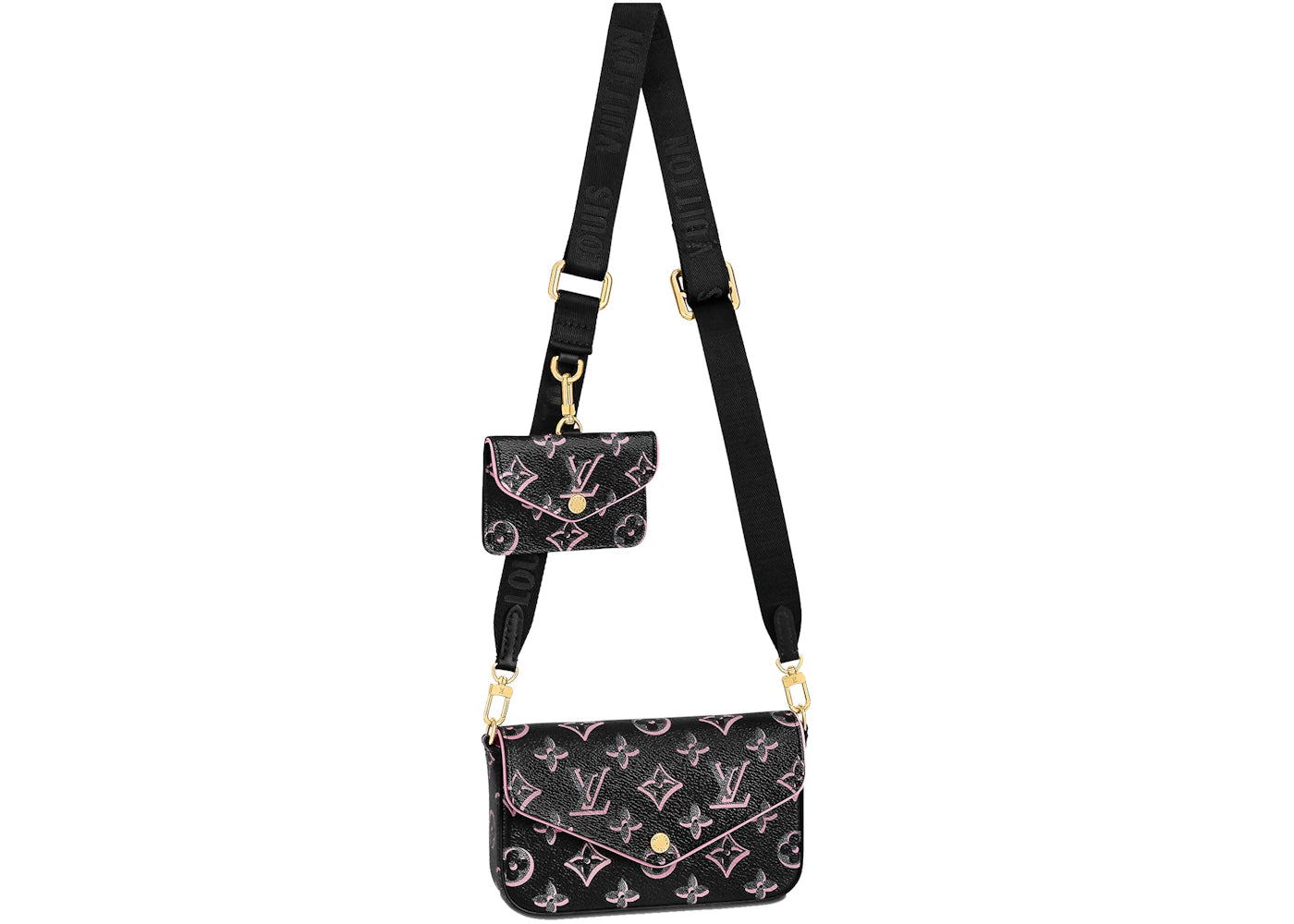 Louis Vuitton Félicie Strap & Go Monogram Canvas Black