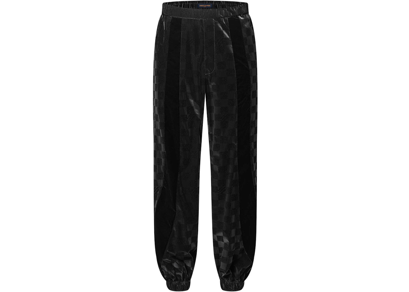 Louis Vuitton Flocked Damier Technical Track Pants Deep Black