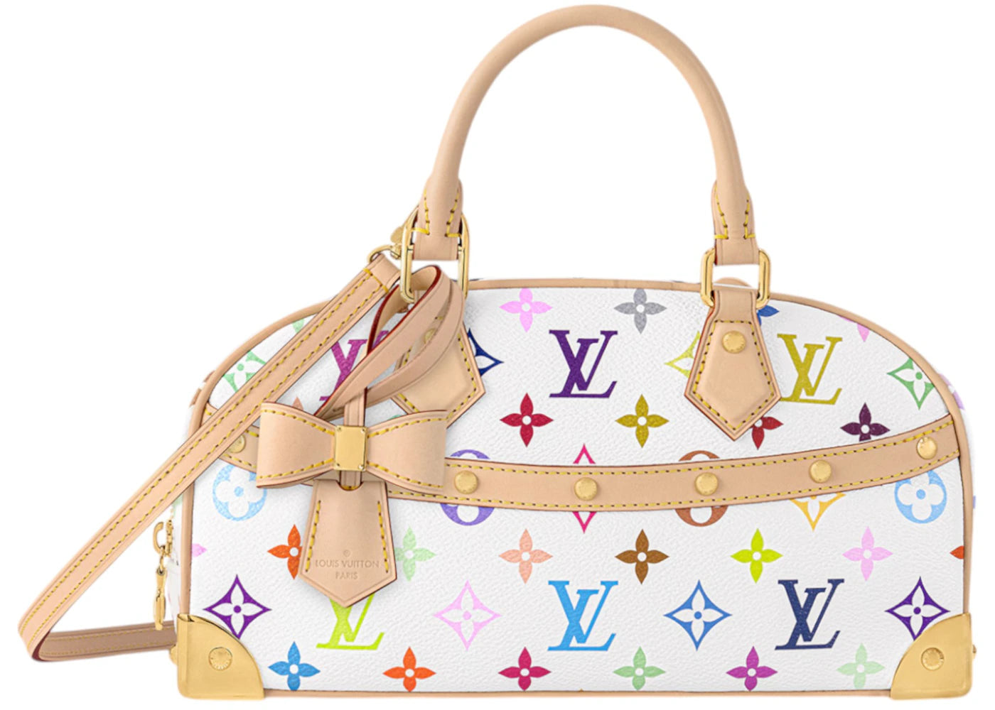 Louis Vuitton x Takashi Murakami Handbag East West White Multicolored