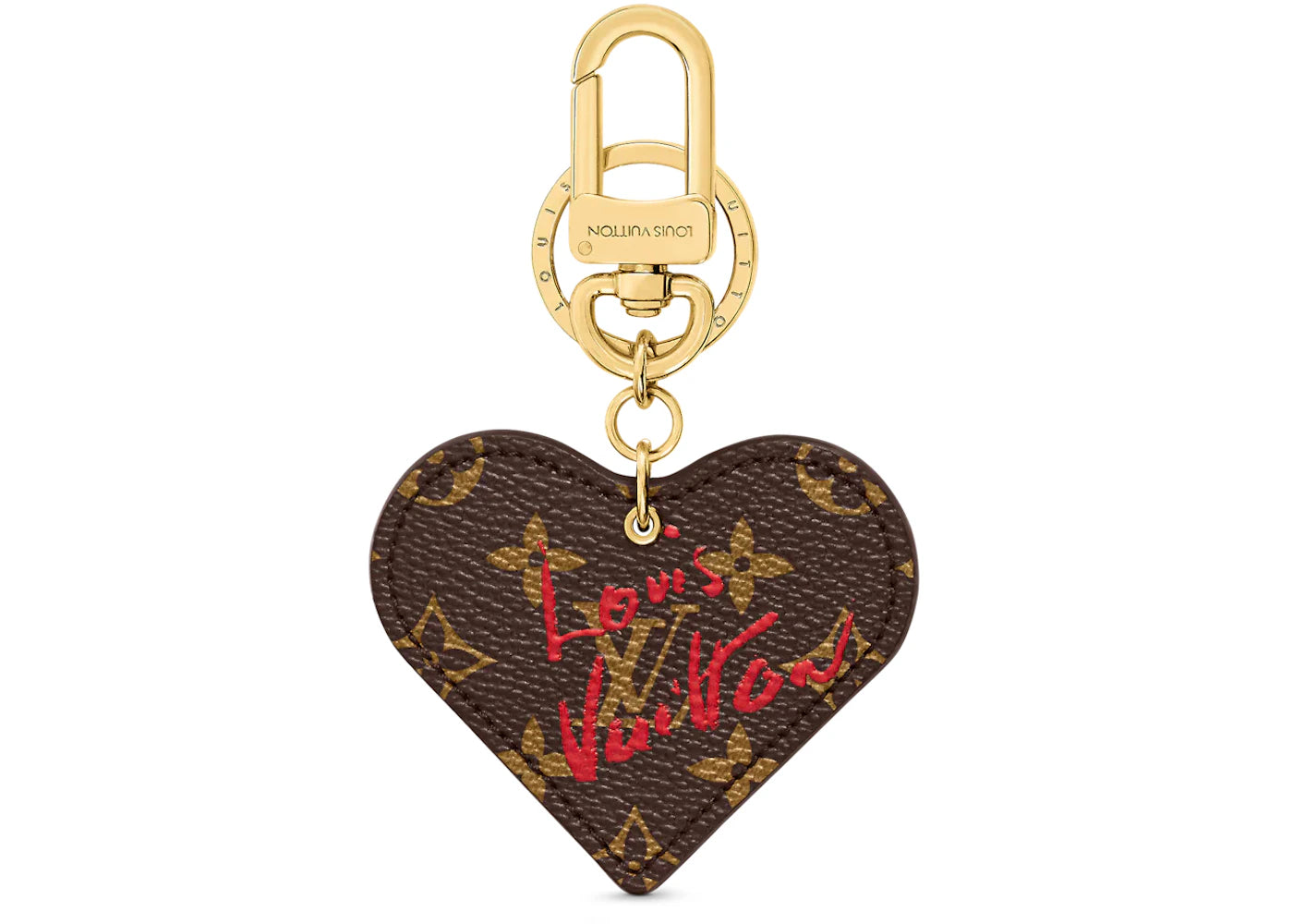 Louis Vuitton Limited Edition Heart Key Holder and Bag Charm Fall In Love Brown