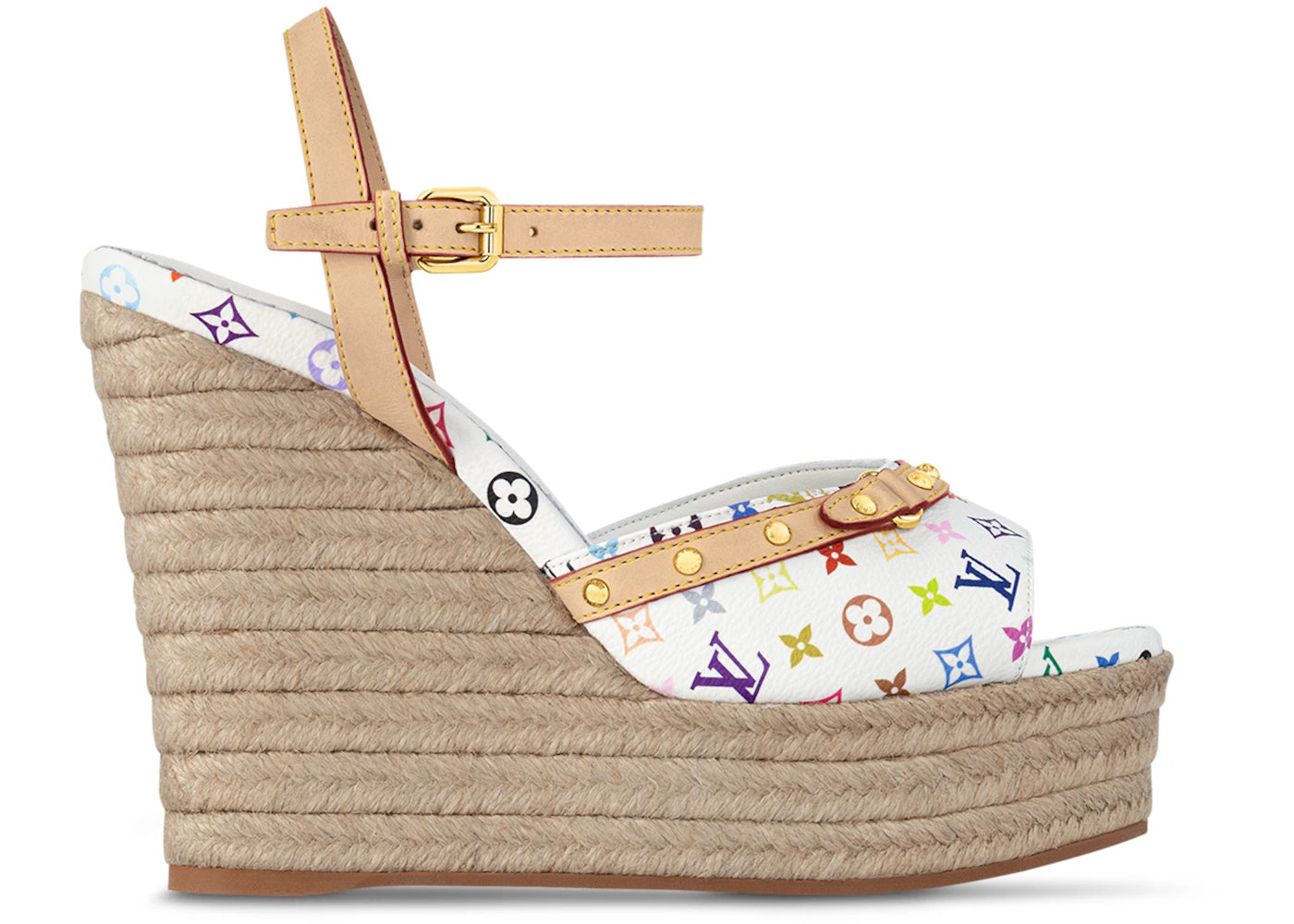 Louis Vuitton Helios Wedge Sandal Takashi Murakami White (Women's)