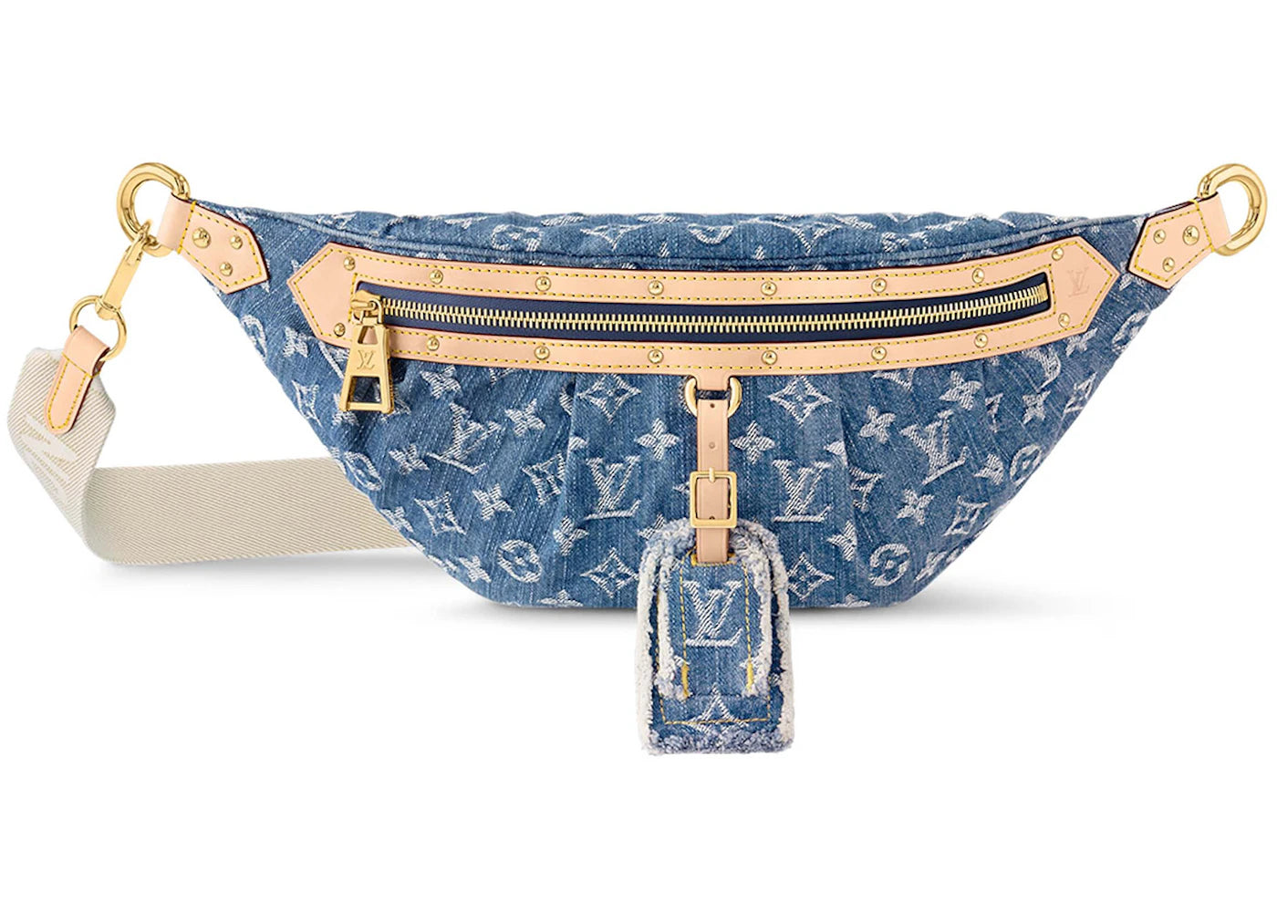 Louis Vuitton High Rise Bumbag Monogram Denim Blue