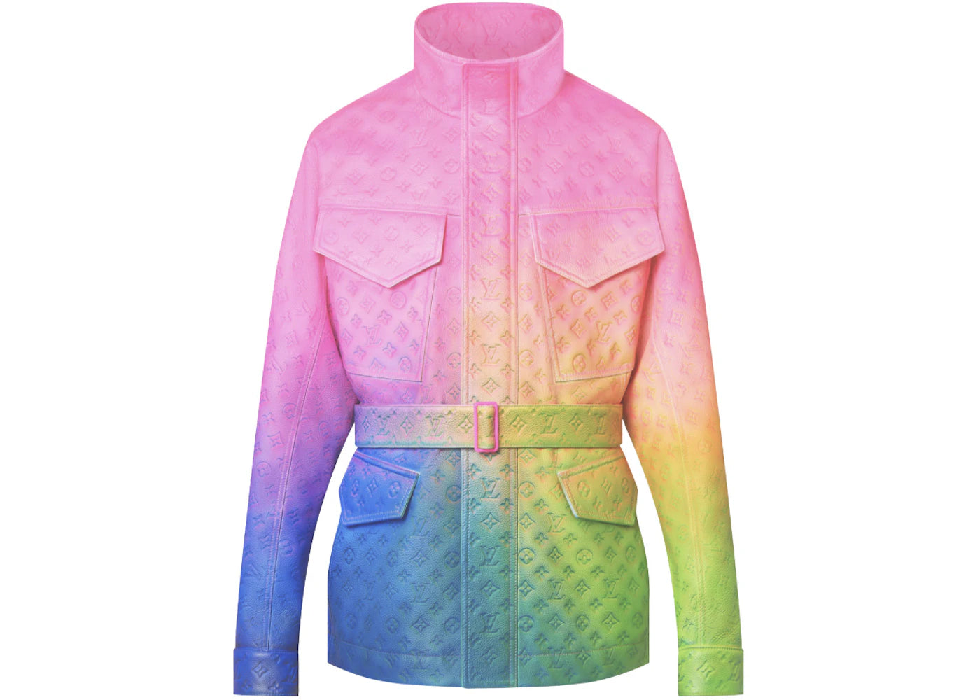 Louis Vuitton Illusion Monogram Leather Jacket Acid Pink