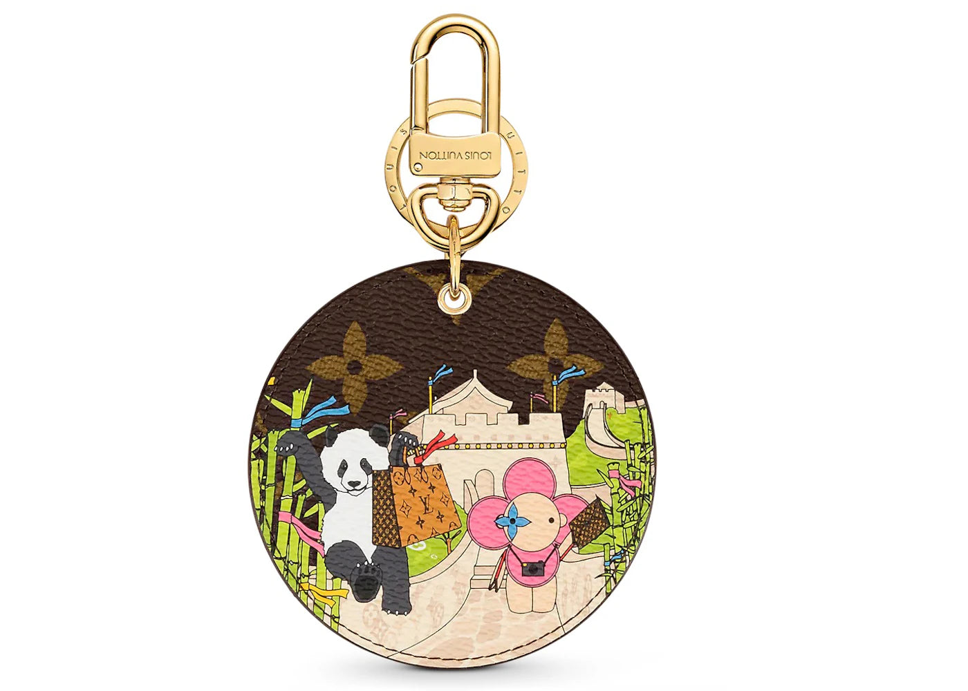 Louis Vuitton Illustre China Wall Xmas Bag Charm and Key Holder Monogram Vivienne Brown/Blue