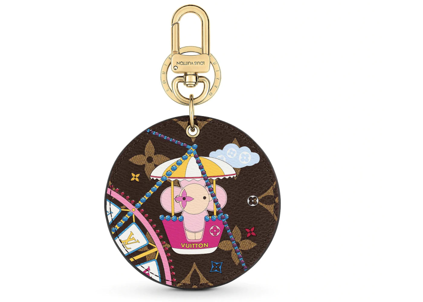 Louis Vuitton Illustre Vivienne Funfair Xmas Bag Charm and Key Holder Monogram Rose Ballerine Pink