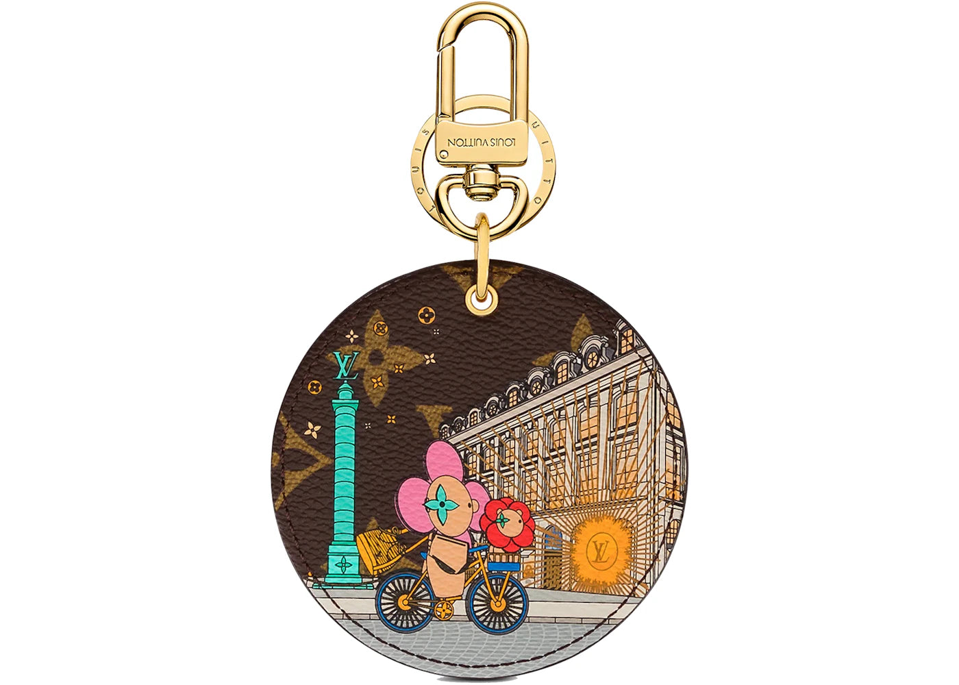 Louis Vuitton Illustre Xmas Paris Bag Charm And Key Holder Vivienne Holiday Monogram Canvas/Pink