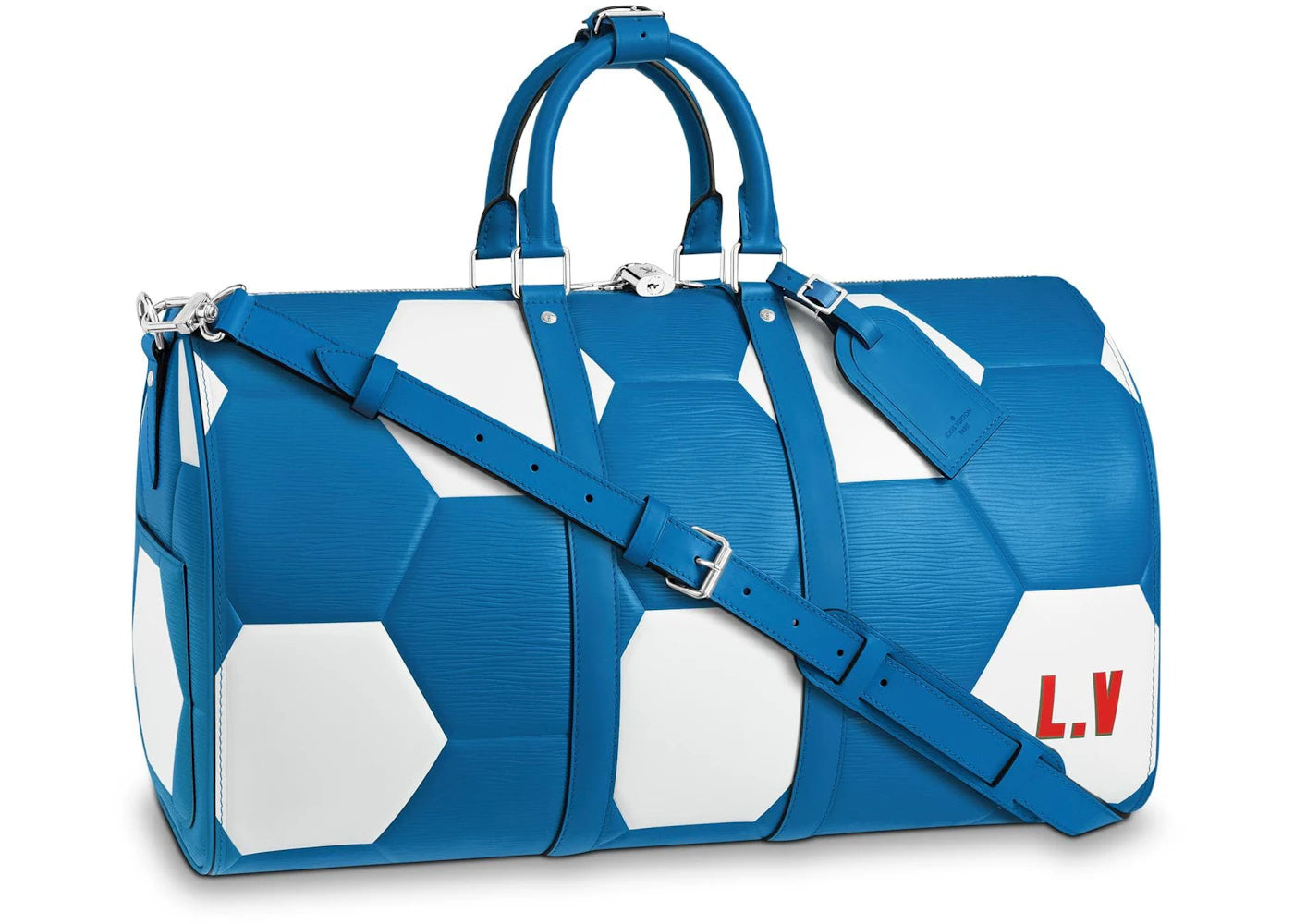 Louis Vuitton x FIFA World Cup Keepall Bandouliere Hexagonal 50 Bleu