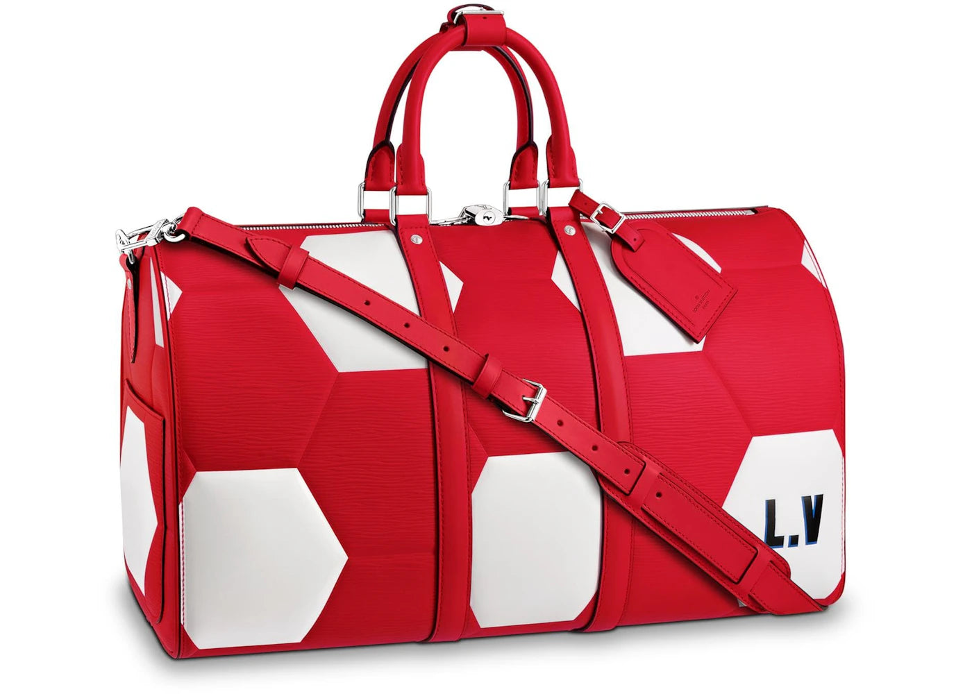 Louis Vuitton x FIFA World Cup Keepall Bandouliere Hexagonal 50 Rouge