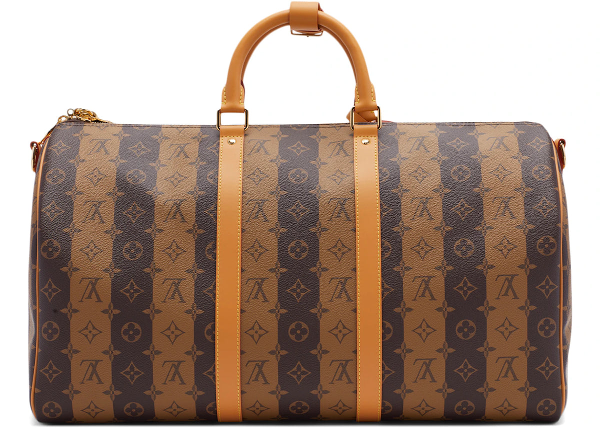 Louis Vuitton Keepall Bandouliere x Nigo 50 Monogram Stripes Brown
