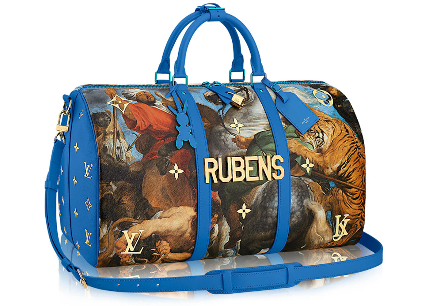 Louis Vuitton x Jeff Koons Keepall Bandouliere Peter Paul Rubens Masters 50 Blue Multicolor