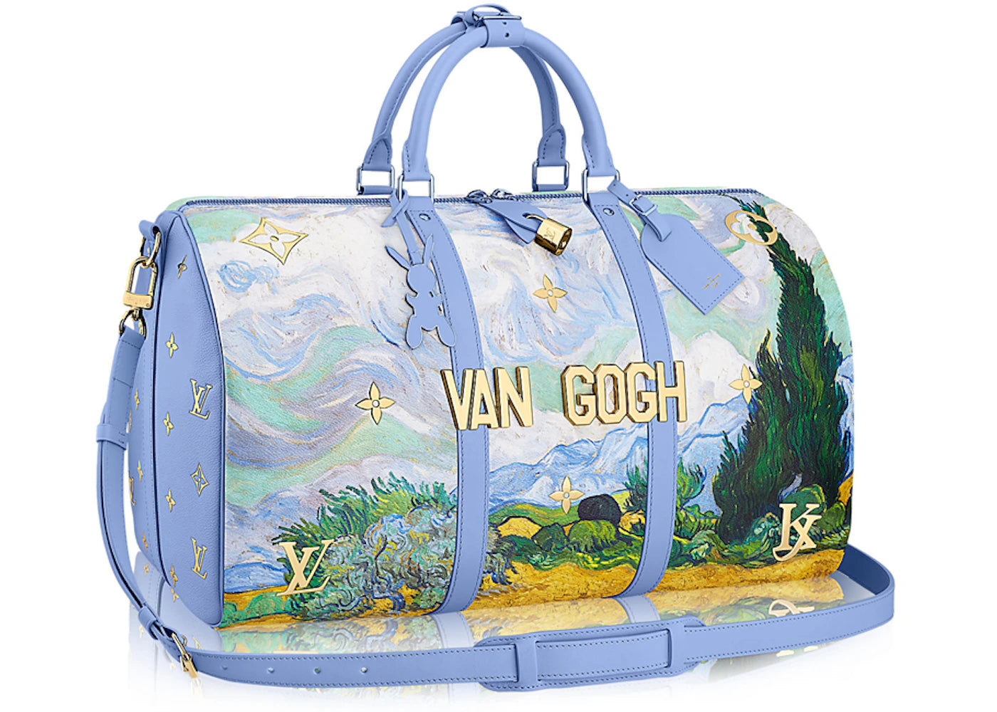 Louis Vuitton x Jeff Koons Keepall Bandouliere Vincent Van Gogh Masters 50 Lavender Multicolor