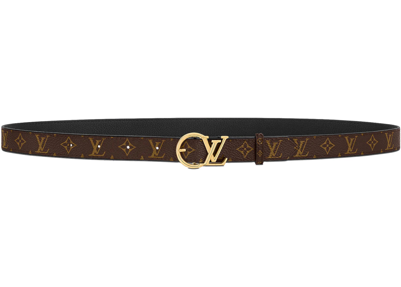 Belt Reverse Side Louis Vuitton LV Eclipse 20 MM Reversible Belt Reverse Recto Black/Bro ...