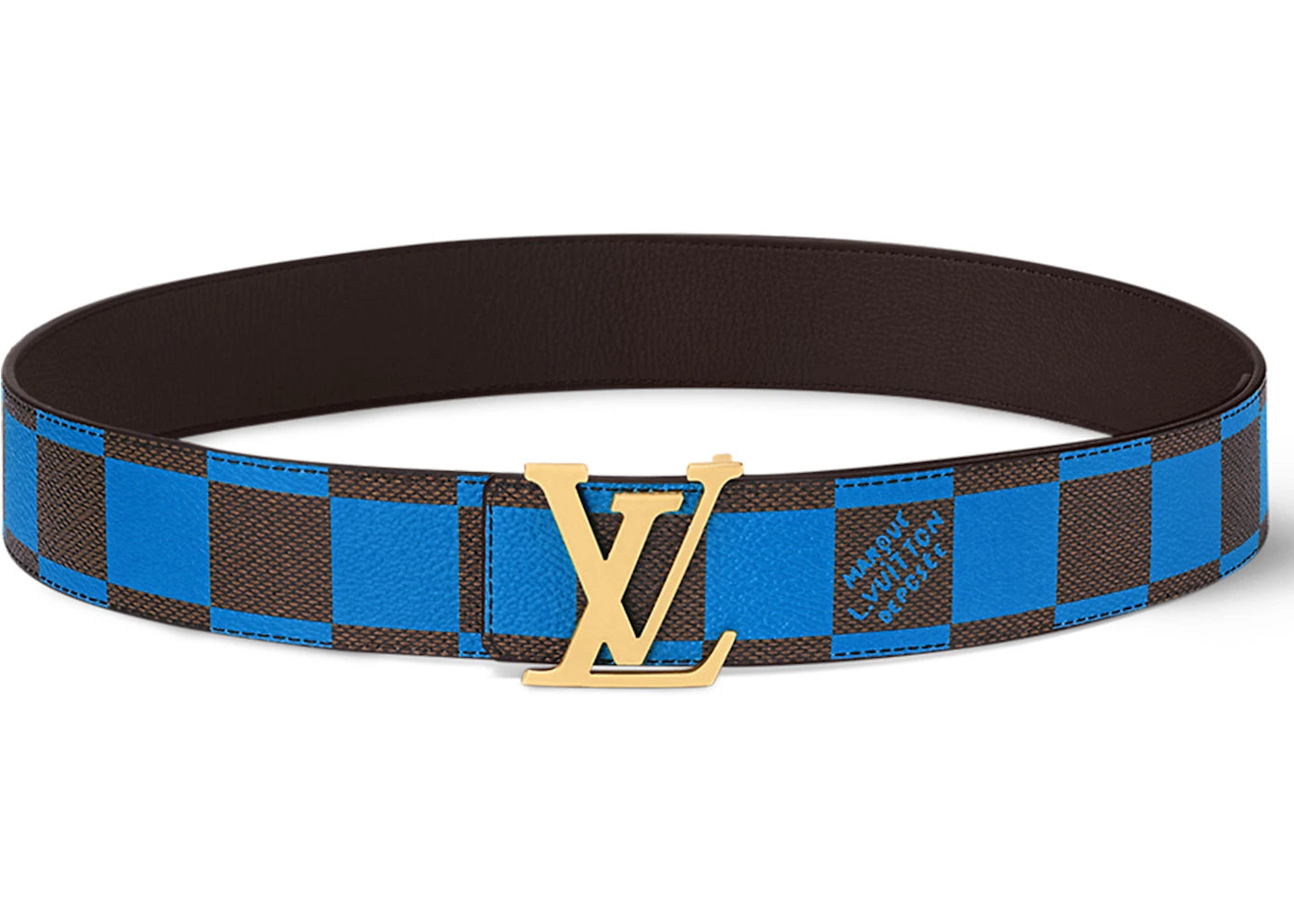 Louis Vuitton LV Initiales 40mm Reversible Belt Damier Pop Blue