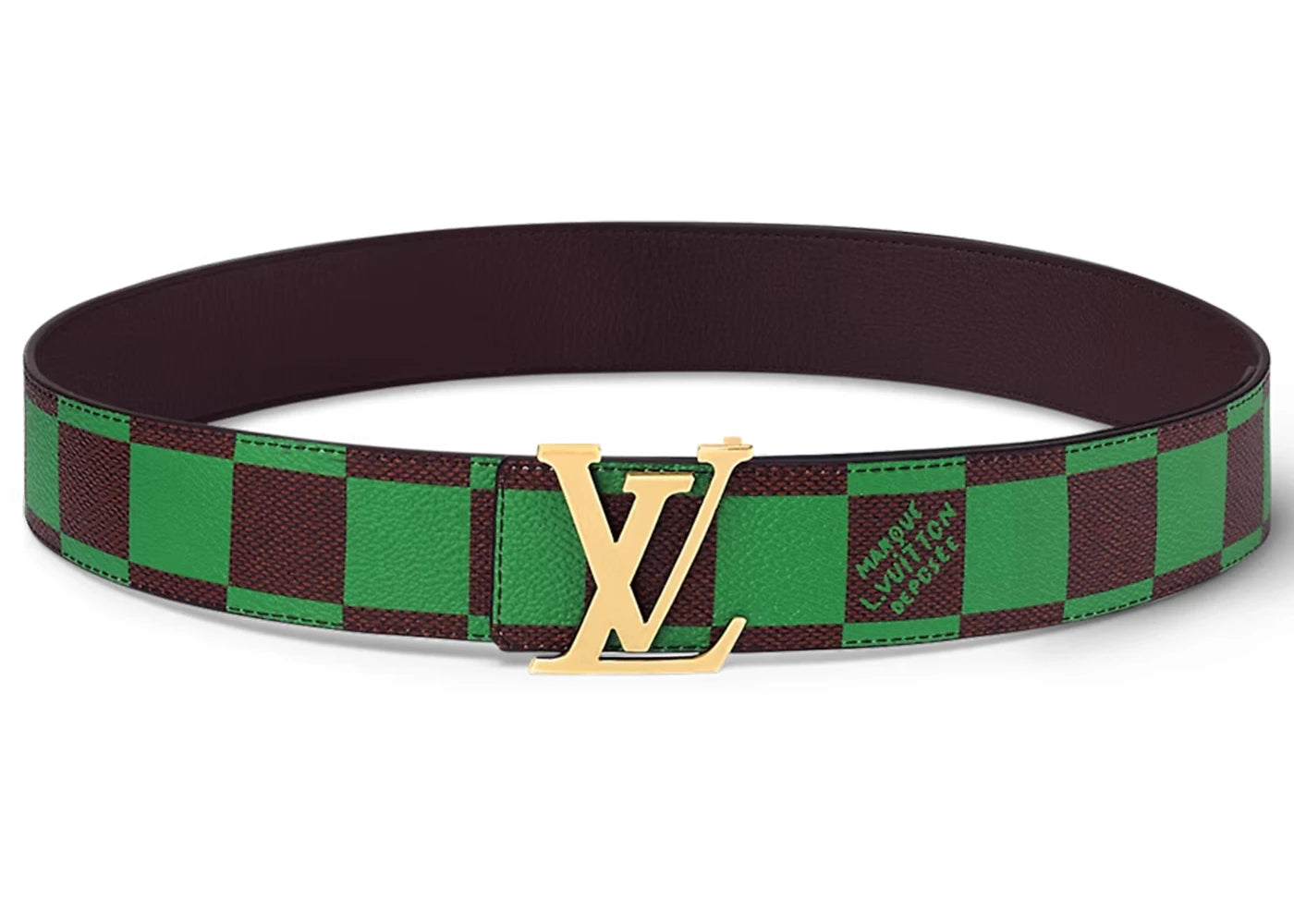 Louis Vuitton LV Initiales 40mm Reversible Belt Damier Pop Green