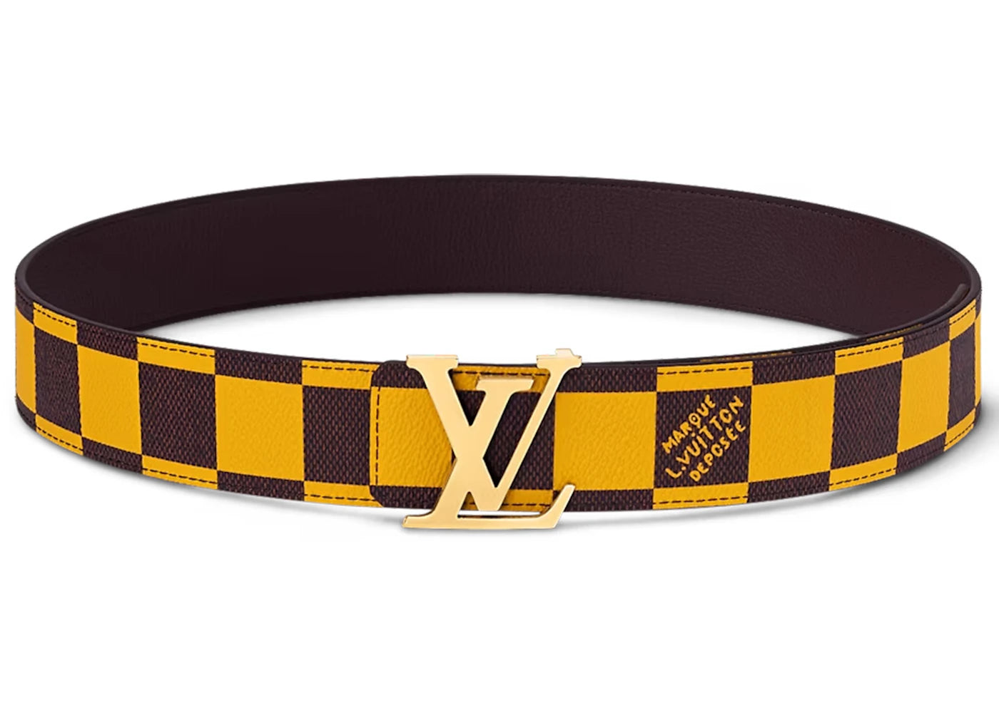 Louis Vuitton LV Initiales 40mm Reversible Belt Damier Pop Jaune Mat
