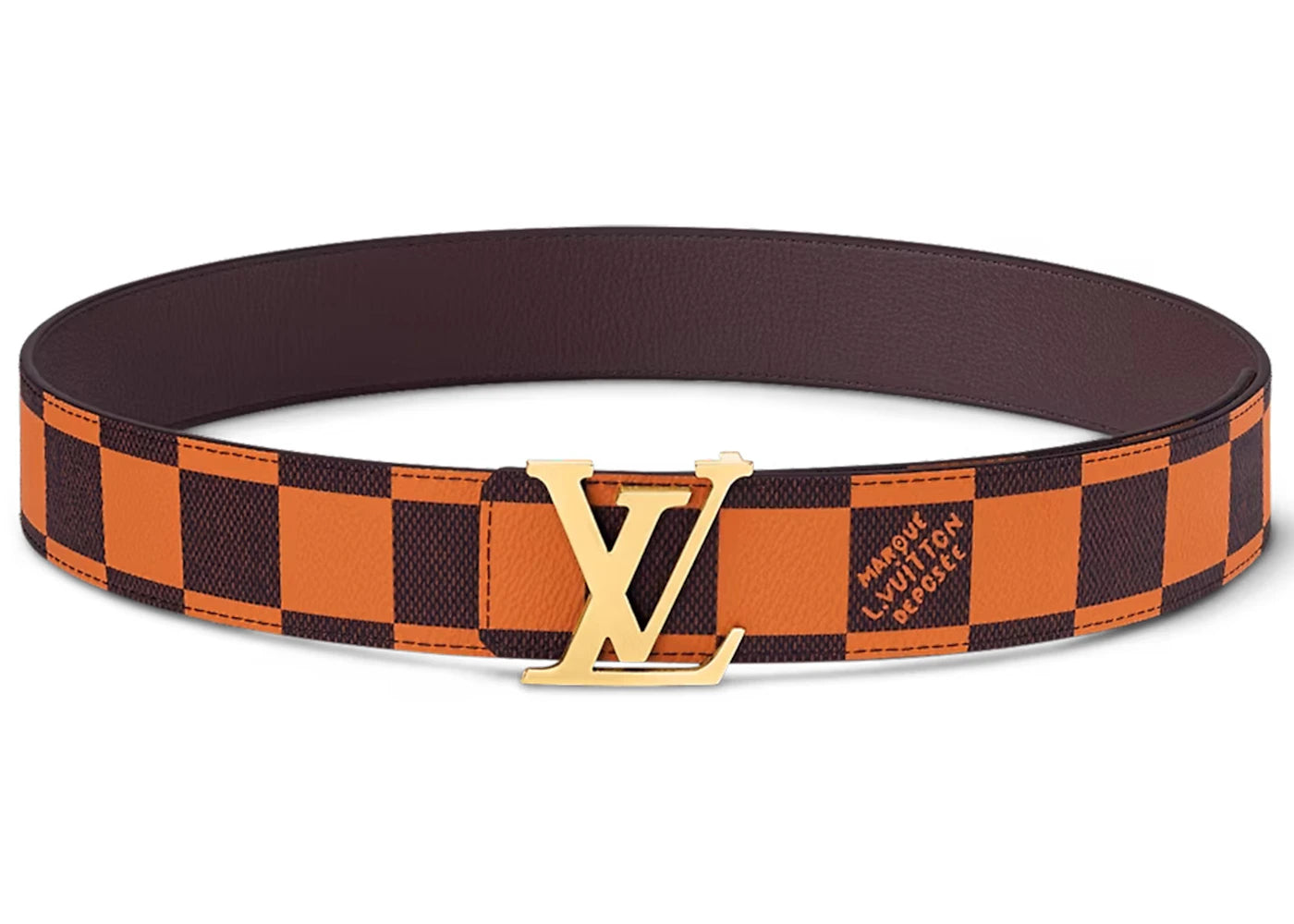 Louis Vuitton LV Initiales 40mm Reversible Belt Damier Pop Orange