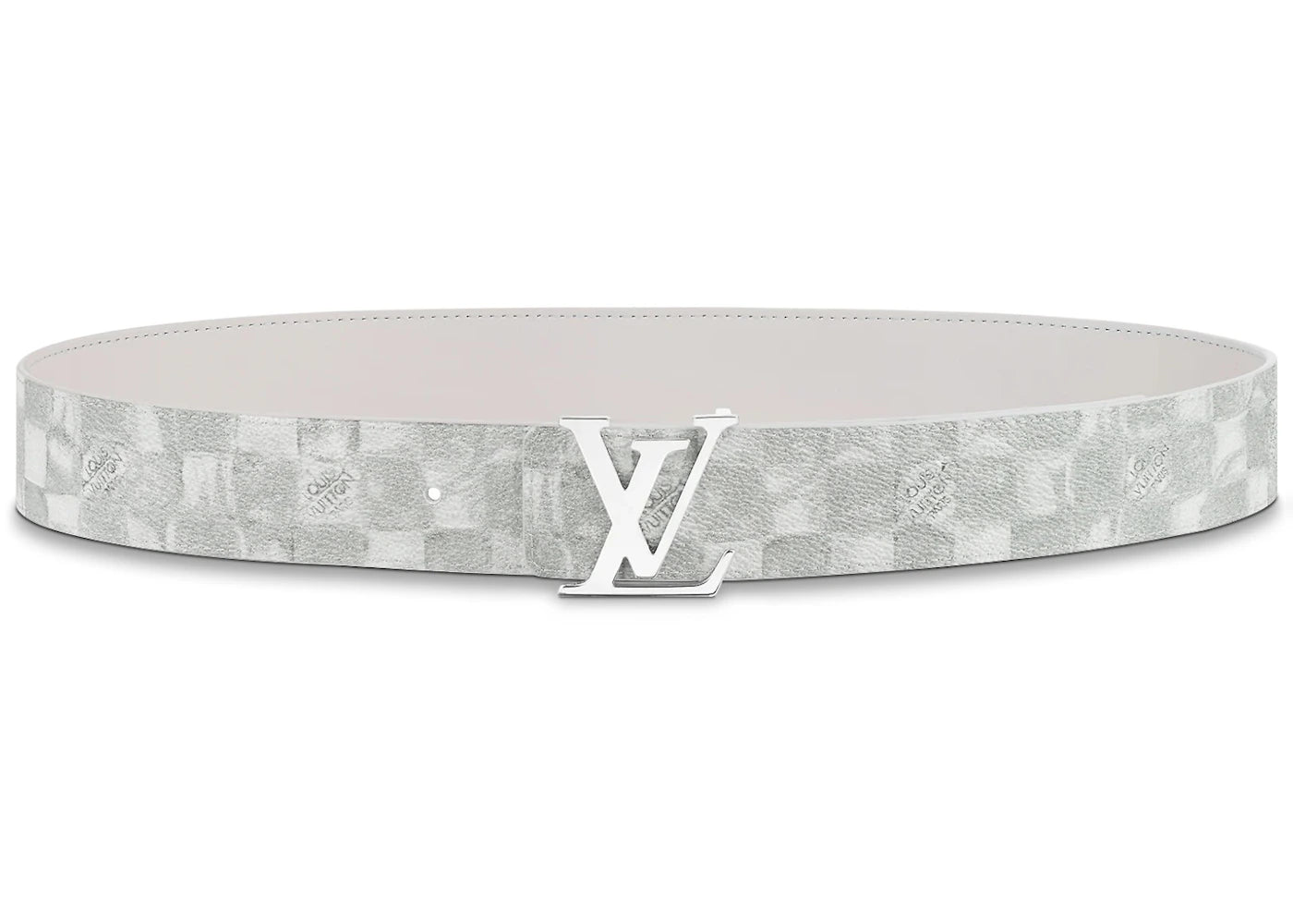 Louis Vuitton LV Initiales Reversible Belt 40MM Damier Salt Light Grey