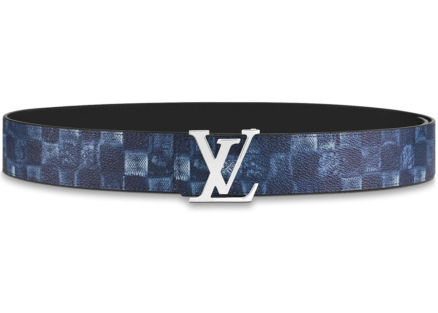Louis Vuitton LV Initiales Reversible Belt 40MM Damier Salt Navy