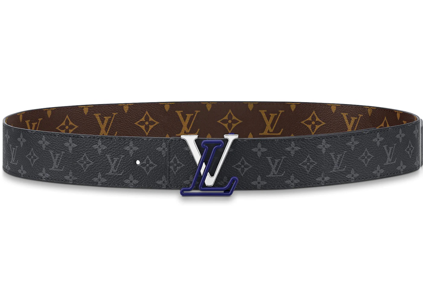 Louis Vuitton LV Line Reversible Belt 40MM Monogram/Eclipse Brown/Blue