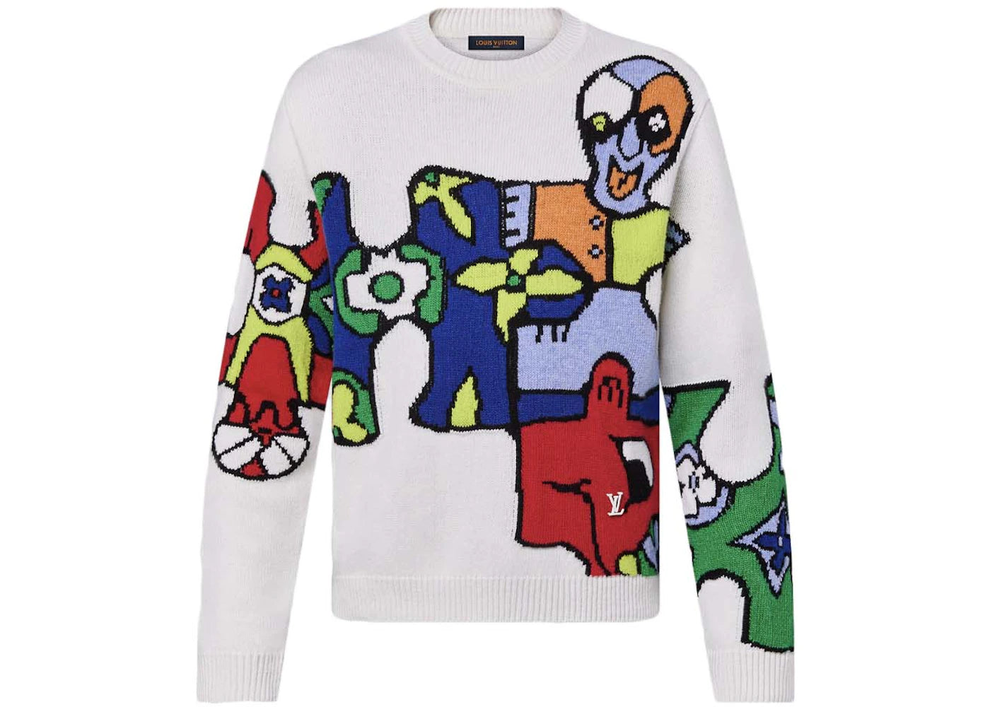 Louis Vuitton LV Puzzle Jacquard Crewneck Milky White