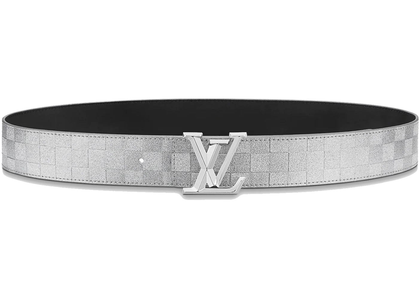 Louis Vuitton LV Pyramide Glitter 40MM Reversible Belt Silver/Black