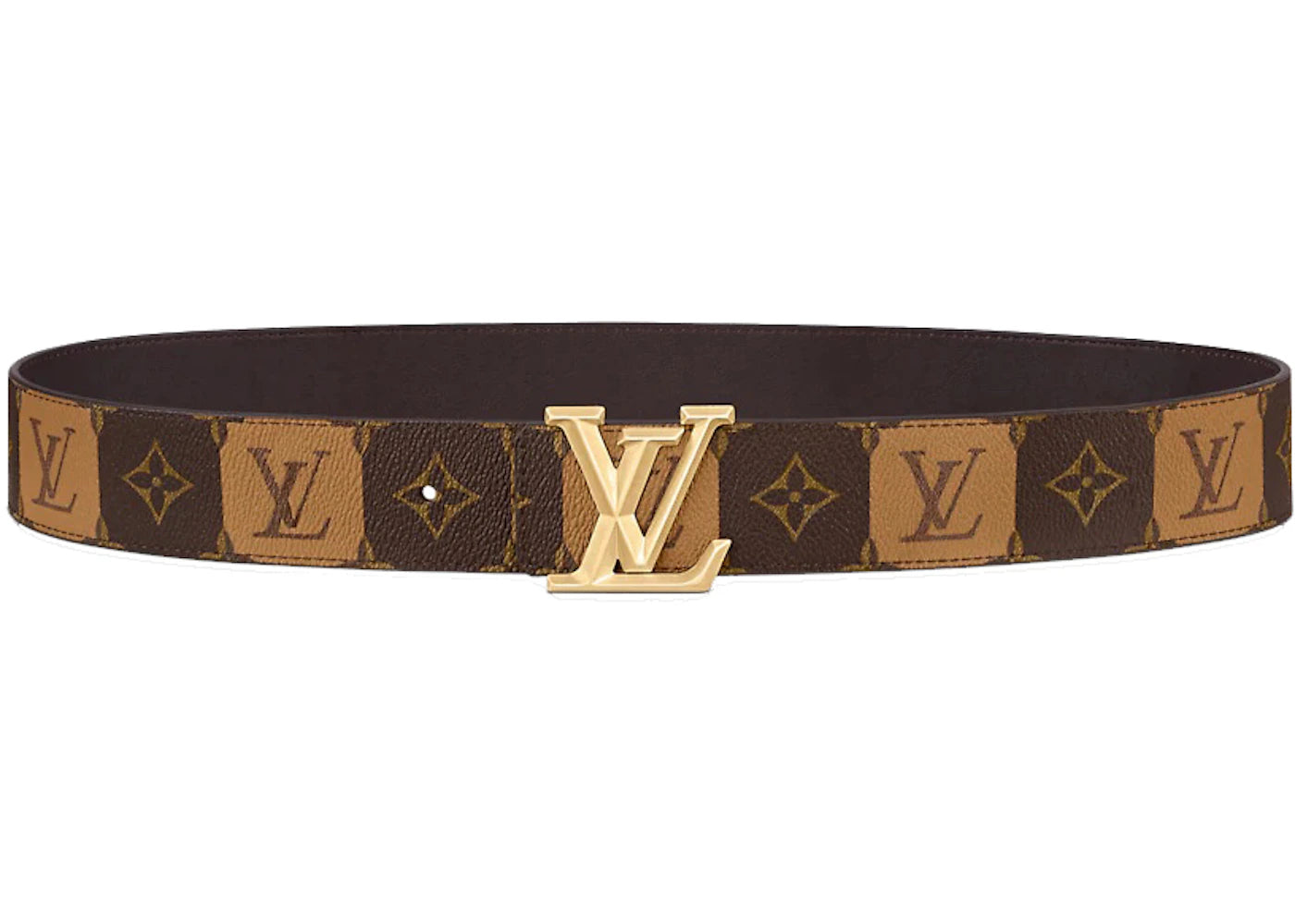 Louis Vuitton LV Pyramide Stripes 40MM Reversible Belt Monogram Brown