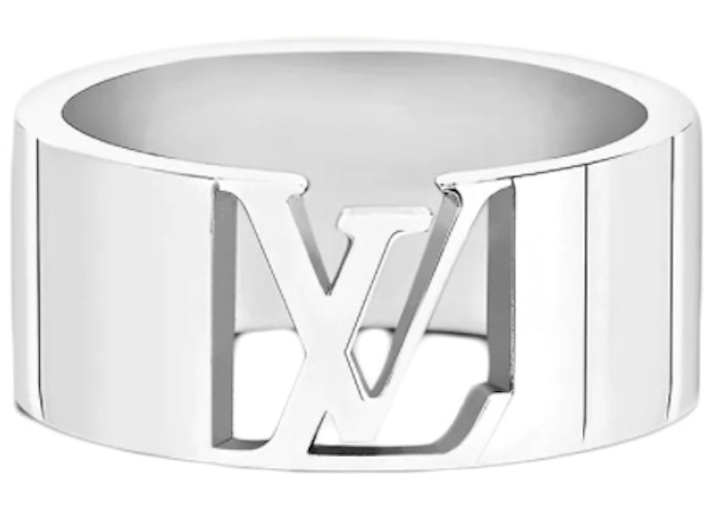 Louis Vuitton LV Signature Chain Ring Silver