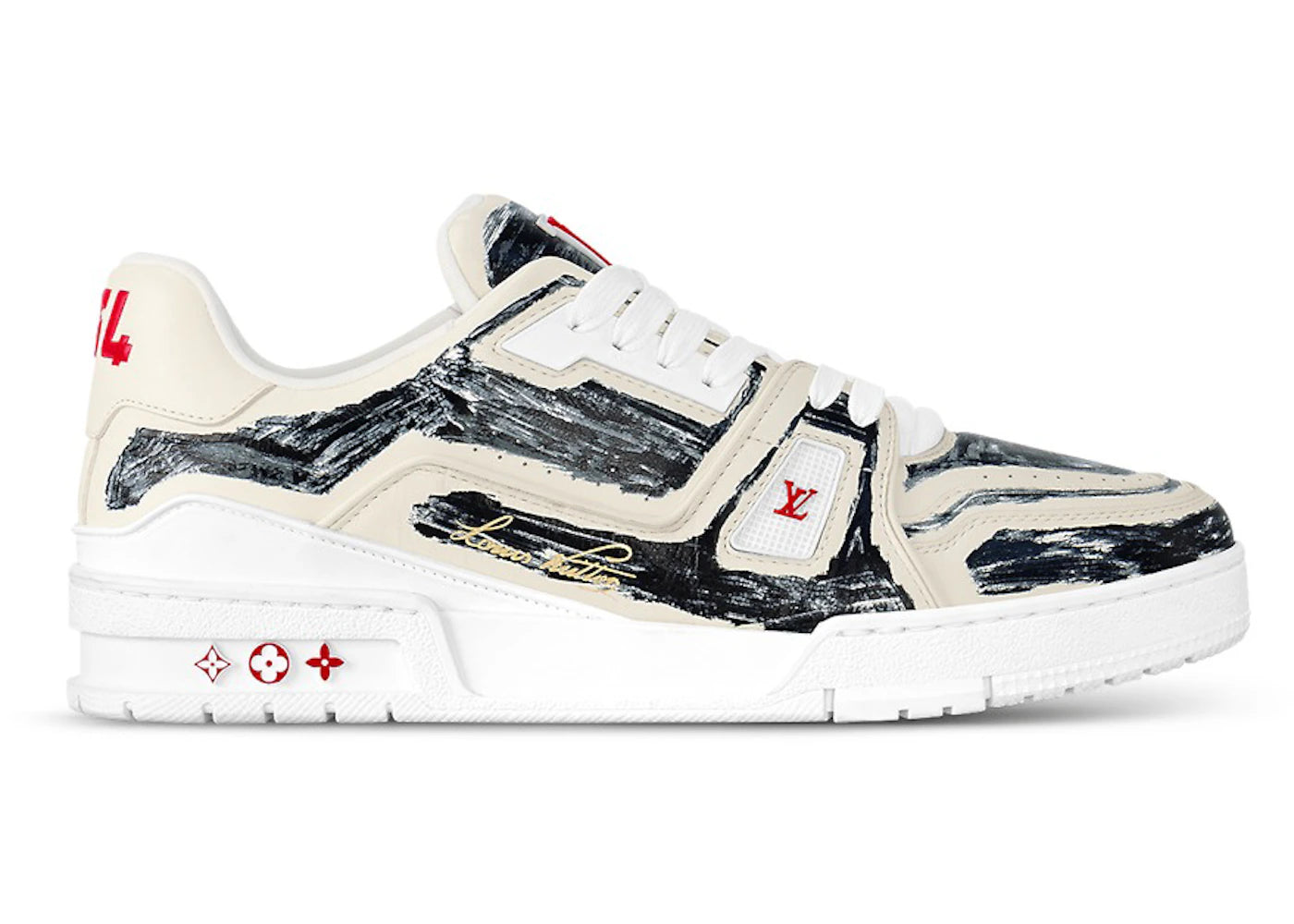 Louis Vuitton LV Trainer Beige Black Colored