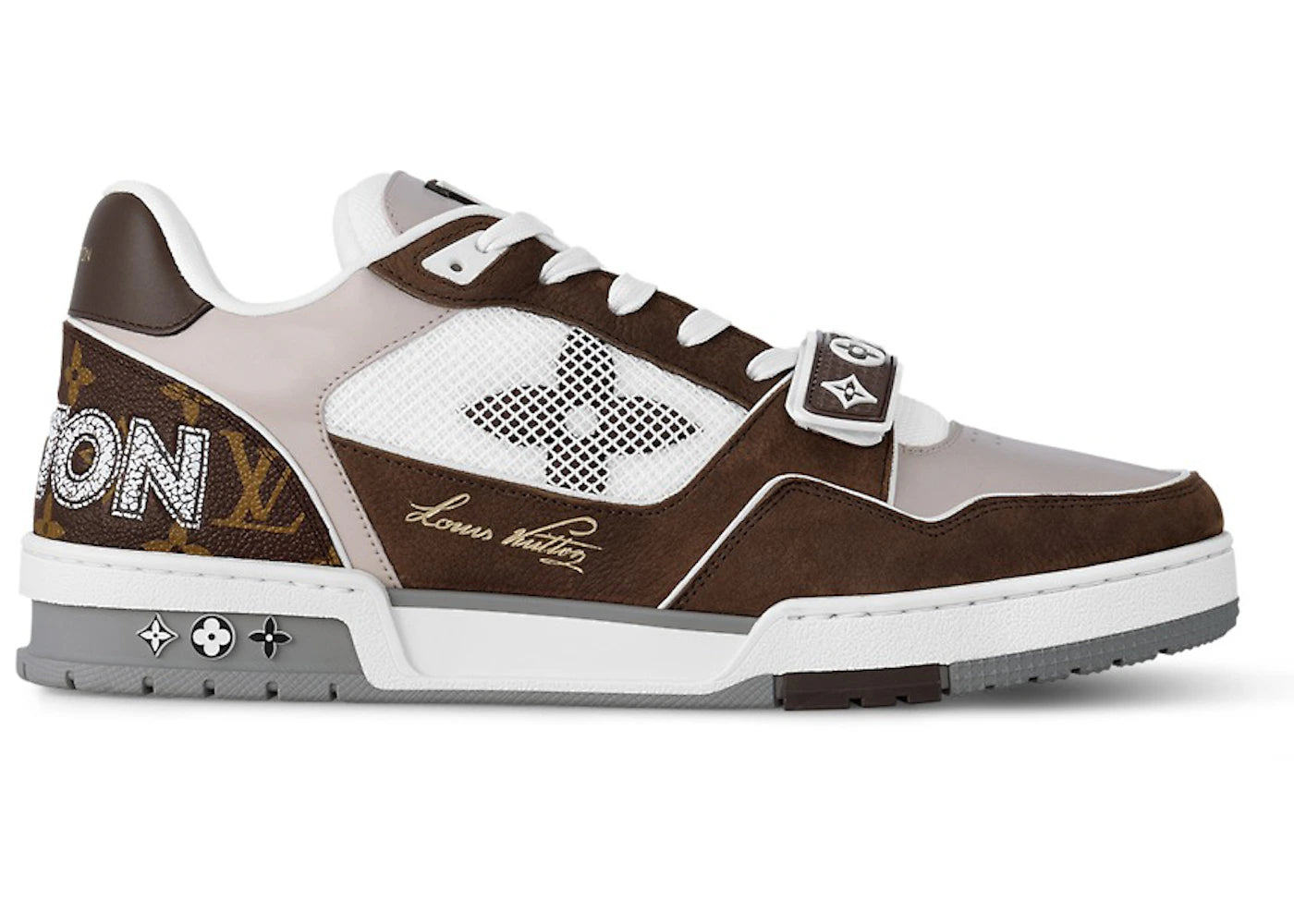 Louis Vuitton LV Trainer Moka Brown Monogram Flower