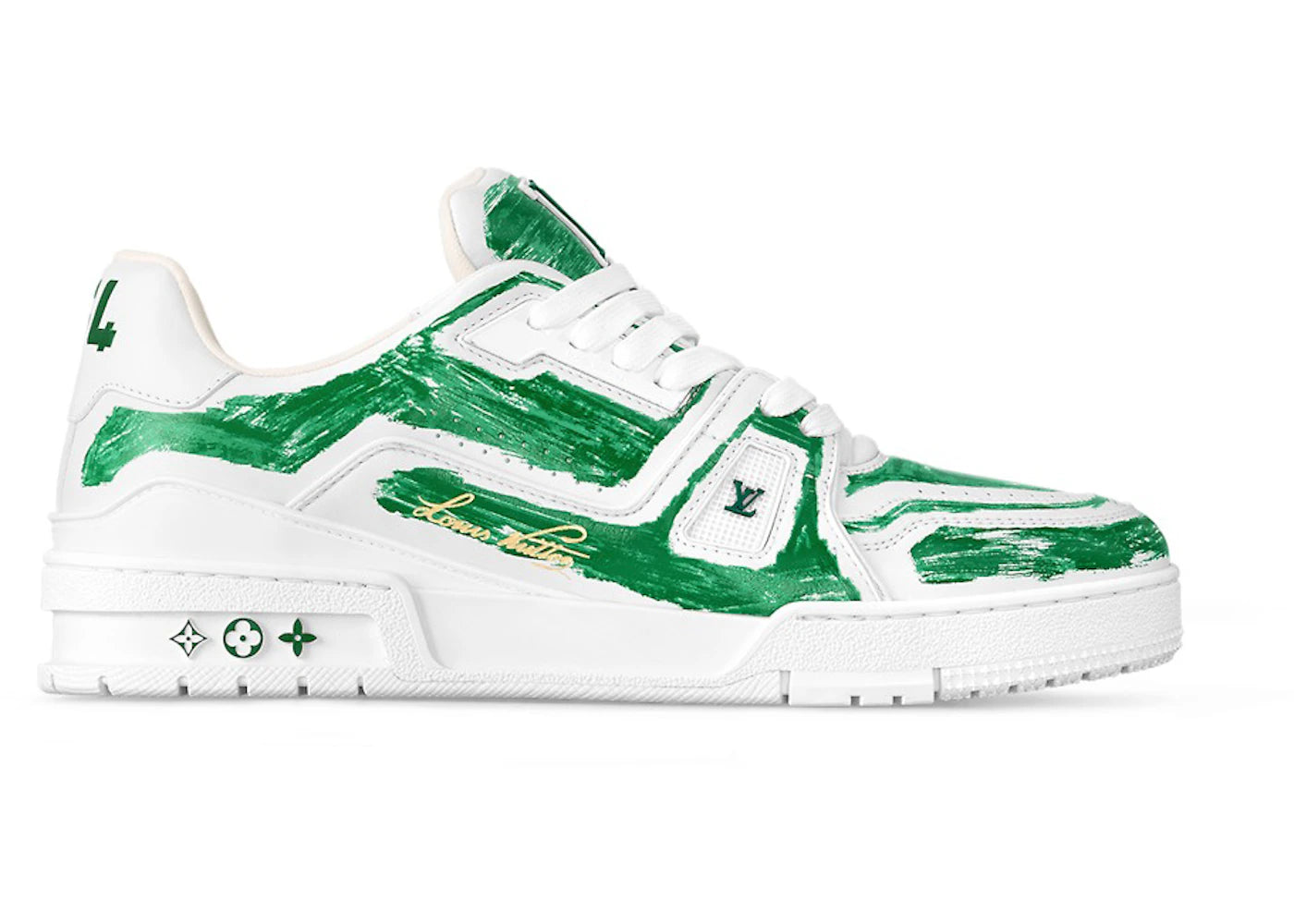 Louis Vuitton LV Trainer White Green Colored