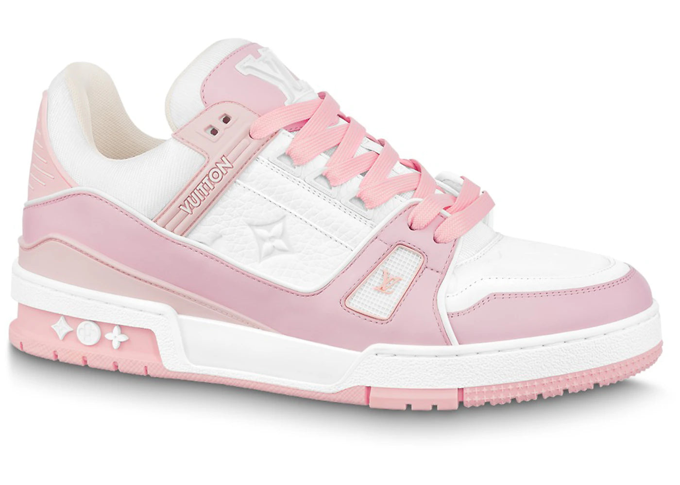 Louis Vuitton LV Trainer White Light Pink Embossed