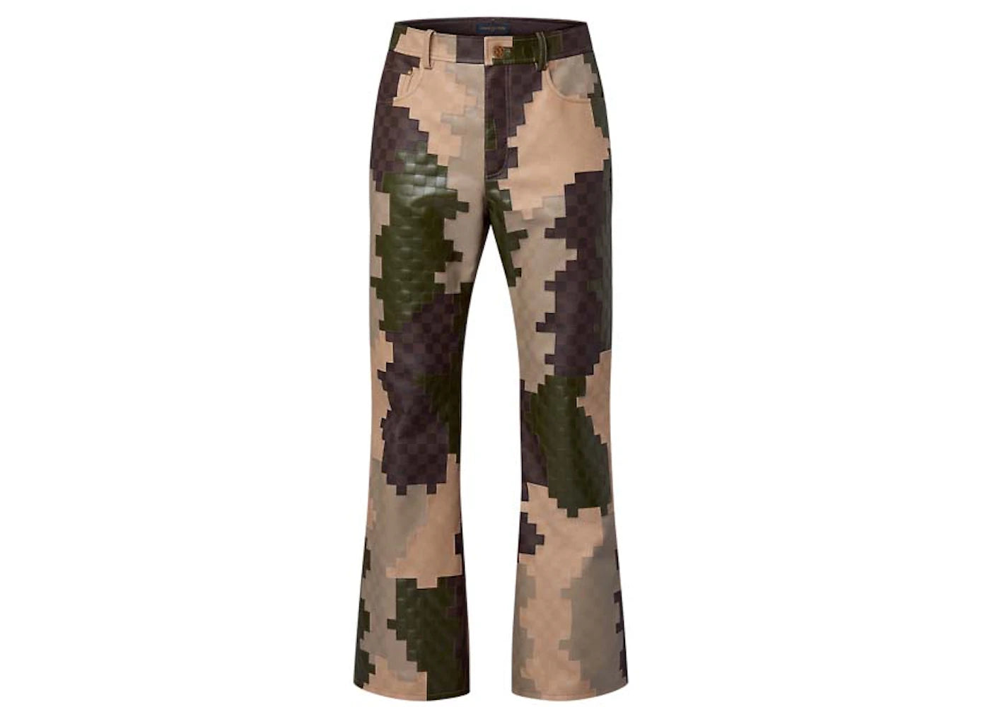 Louis Vuitton Leather Damier Damoflage Pants Green Damoflage Damier