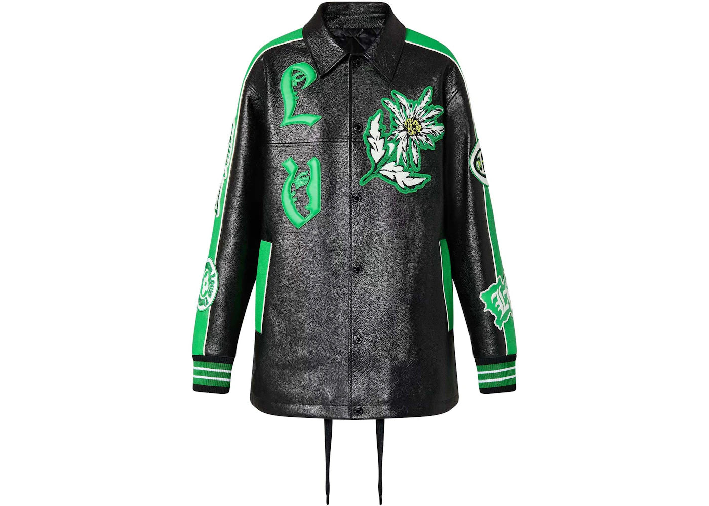 Louis Vuitton Long Leather Coach Jacket Black