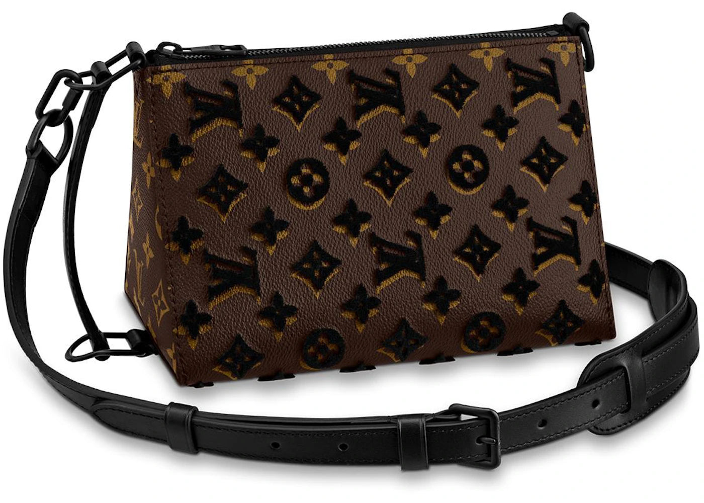 Louis Vuitton Triangle Messenger Monogram Tuffetage Black