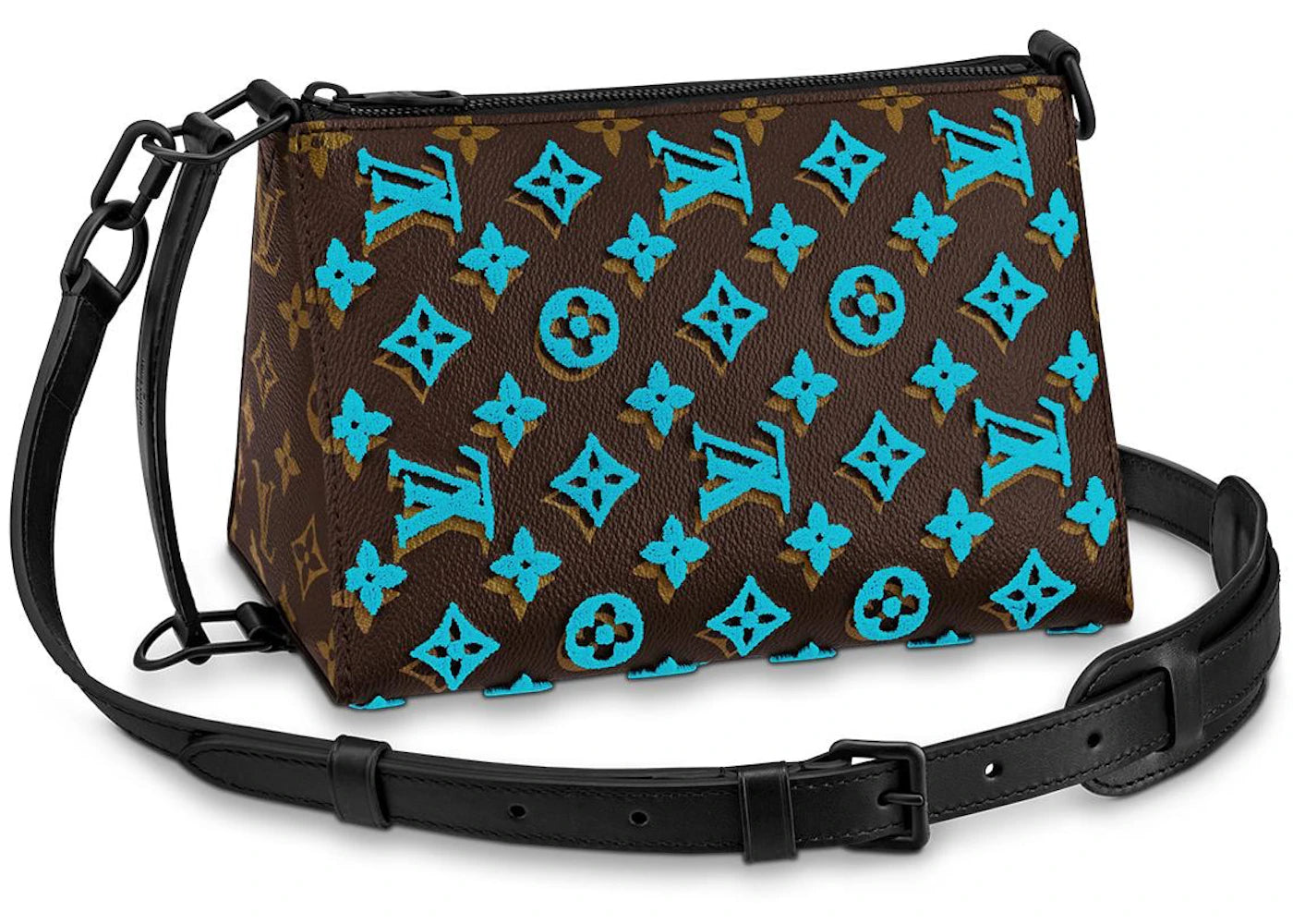 Louis Vuitton Triangle Messenger Monogram Tuffetage Turquoise
