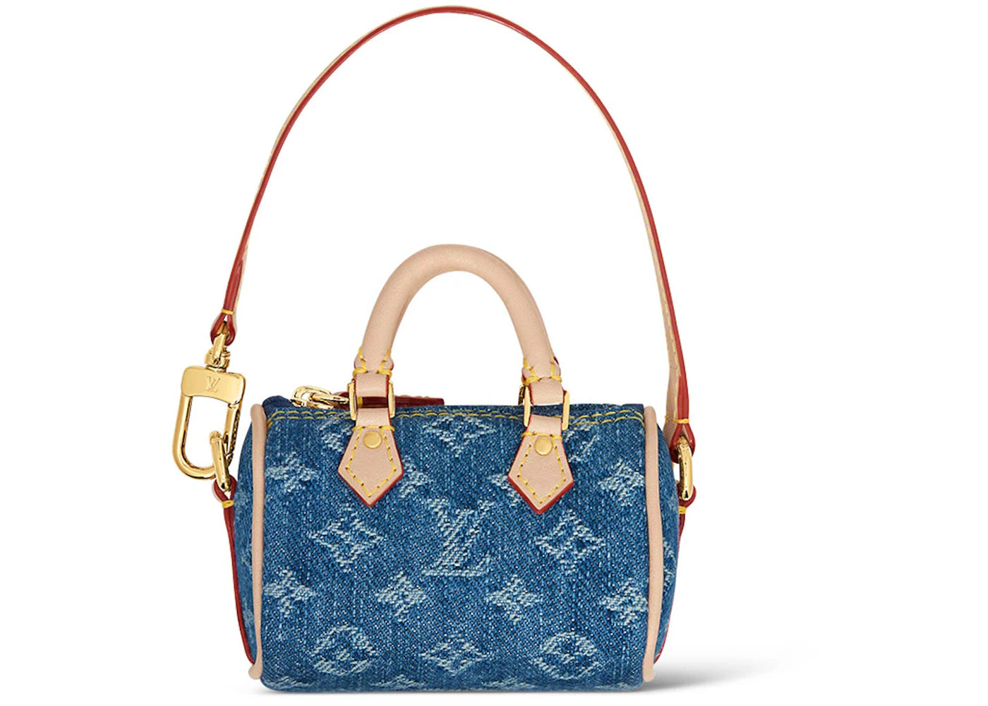 Louis Vuitton Micro Speedy Bag Charm Monogram Denim Blue