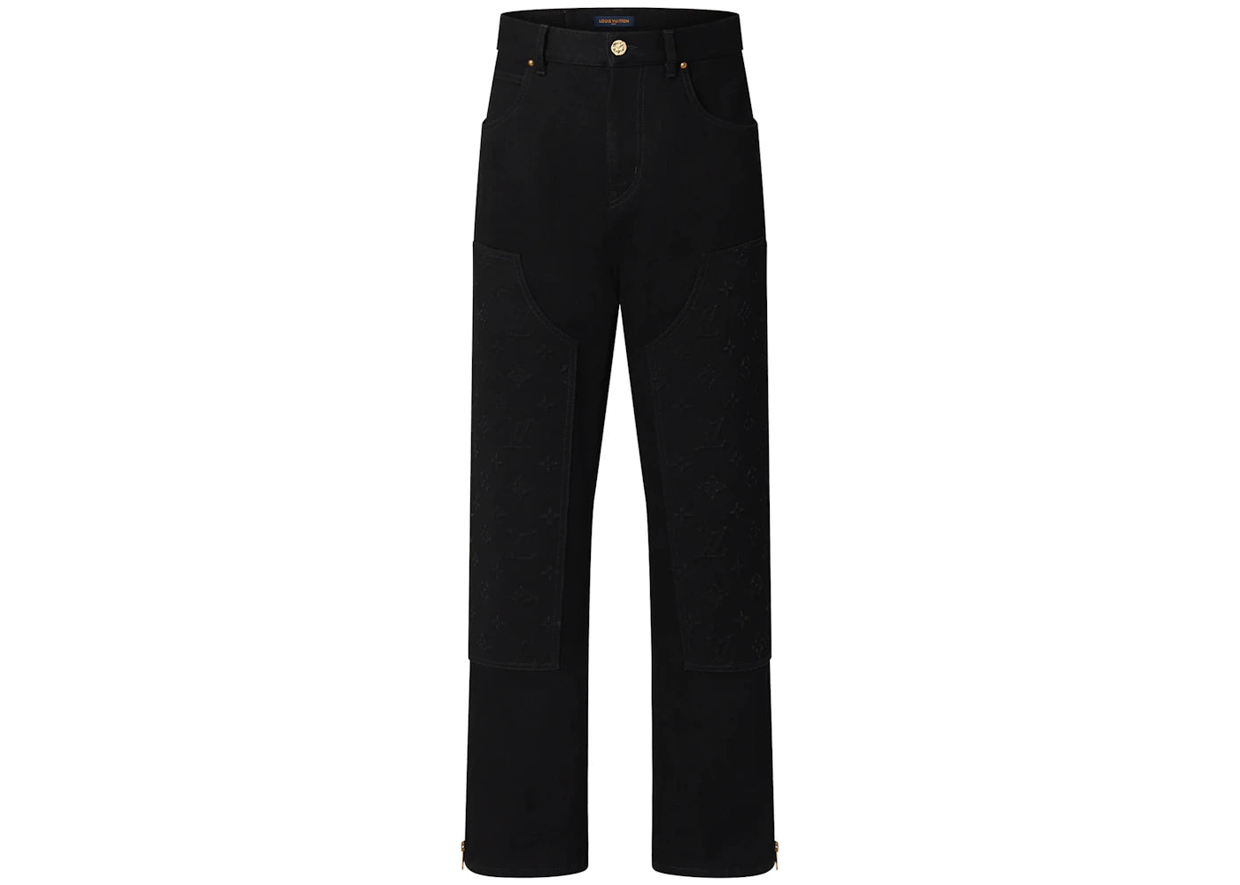 Louis Vuitton Monogram Detail Carpenter Denim Pants Black