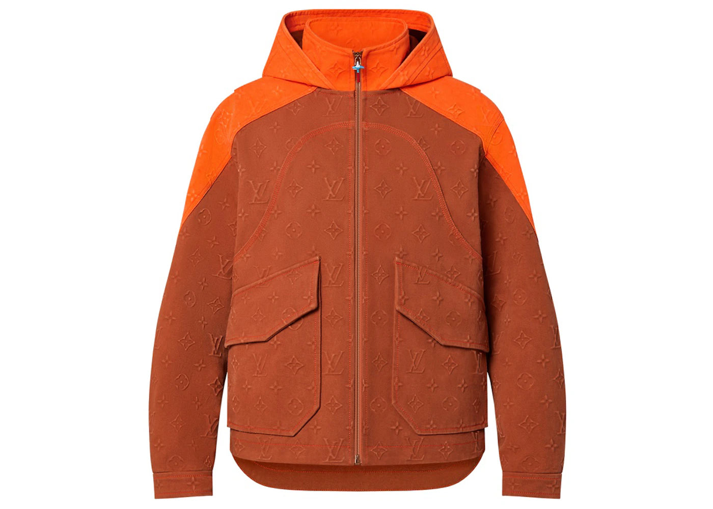 Louis Vuitton Monogram Hooded Denim Jacket Brown