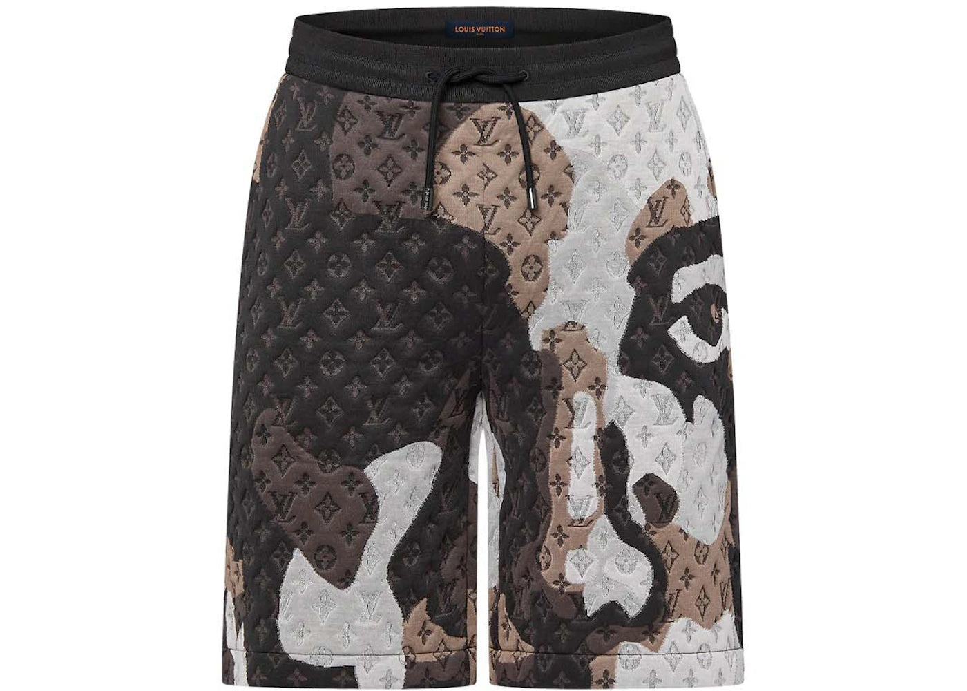 Louis Vuitton Monogram Jacquard Cotton Jersey Shorts Dark Grey