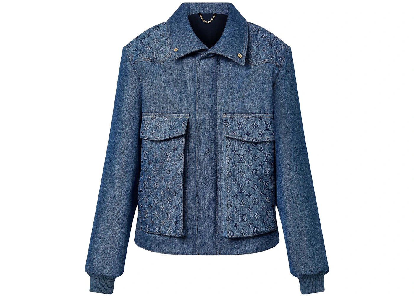 Louis Vuitton Monogram Padded Denim Jacket Indigo