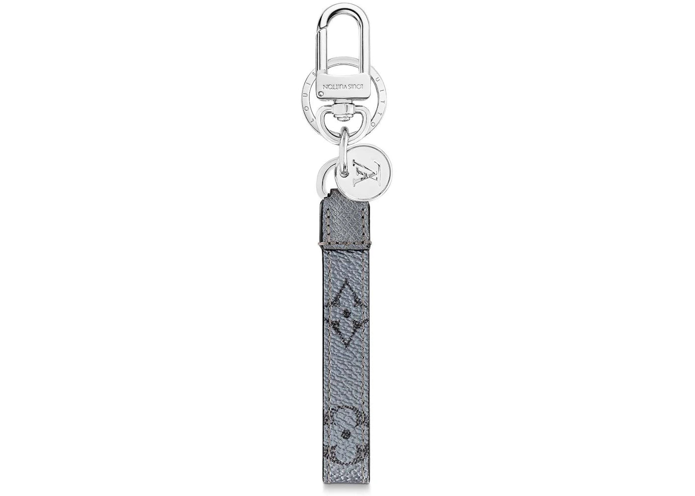 Louis Vuitton Monogram Slim Dragonne Bag Charm And Key Holder Gunmetal Gray