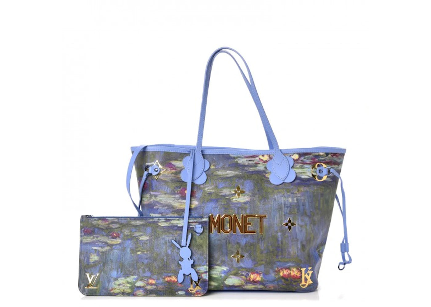 Louis Vuitton x Jeff Koons Neverfull Claude Monet Masters MM Lavender Multicolor