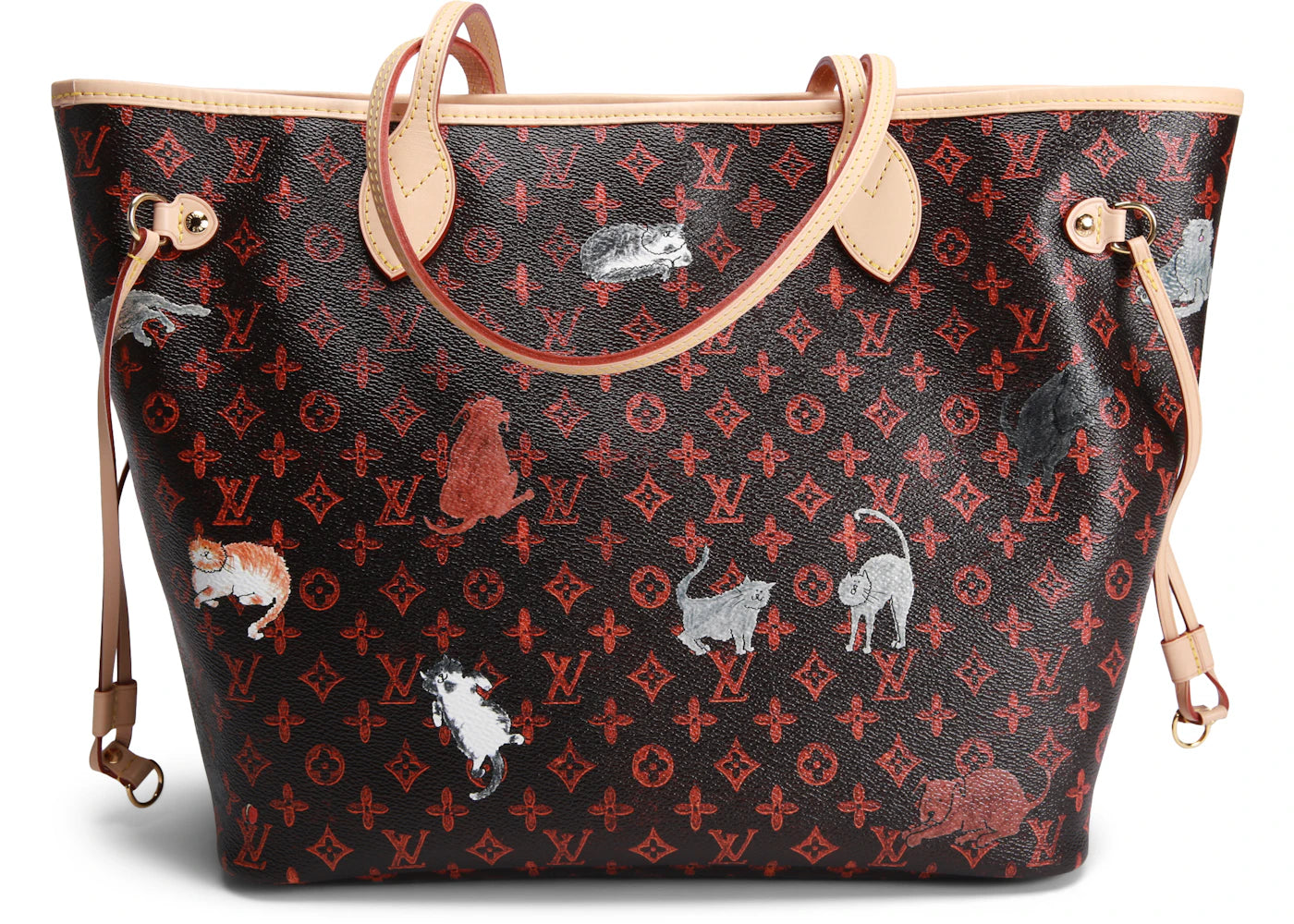 Louis Vuitton x Grace Coddington Neverfull Catogram (Without Pouch) MM Orange Lining