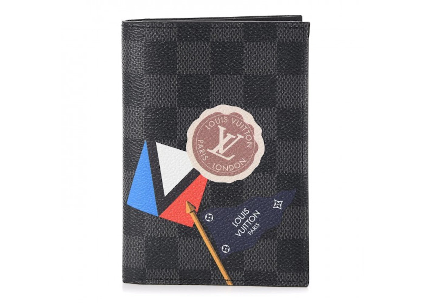 Louis Vuitton Passport Cover LV League Damier Graphite Black Multicolor