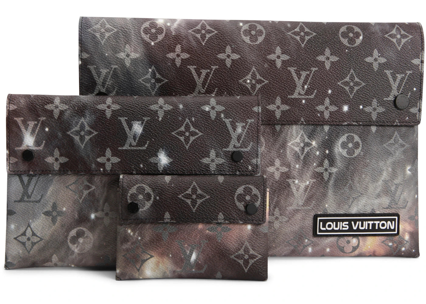 Louis Vuitton Alpha Triple Pochette Monogram Galaxy Black Multicolor