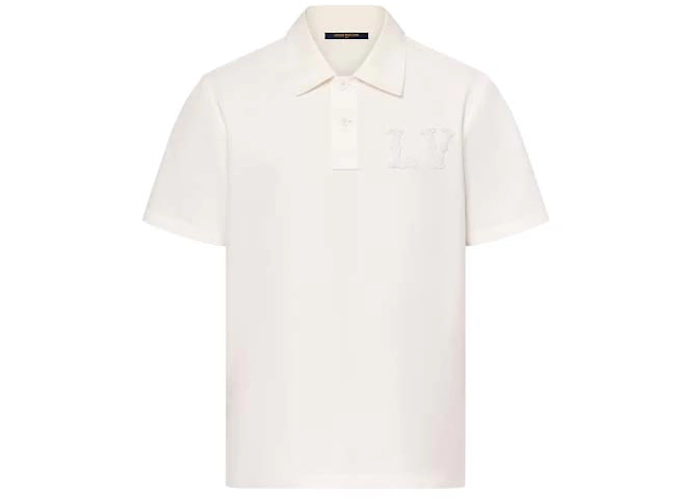 Louis Vuitton Poplin Polo with Embroidered LV Patch Milky White