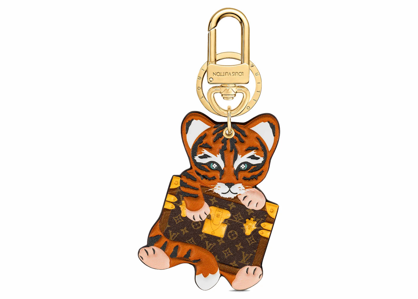 Louis Vuitton Precious Tiger Bag Charm Key Holder Brown