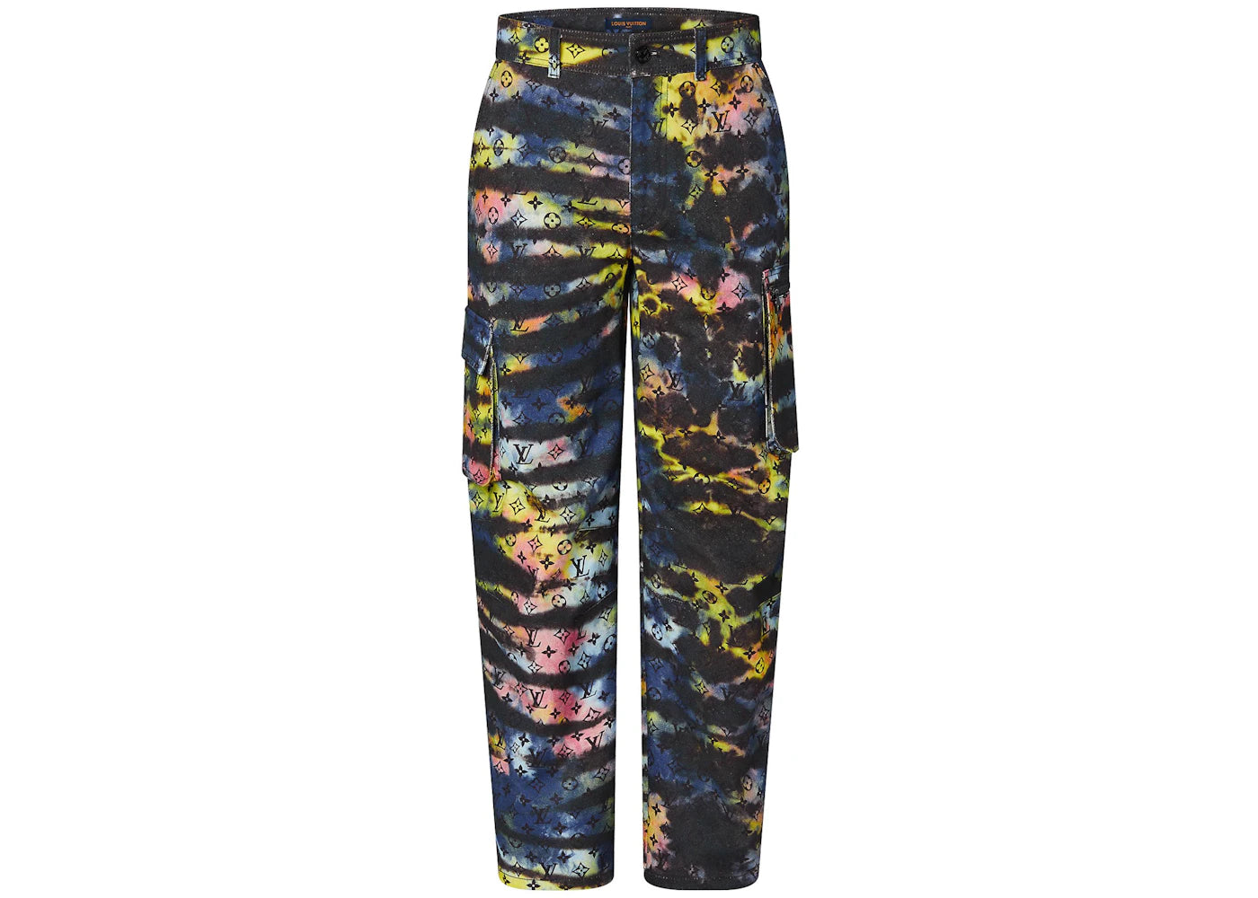 Louis Vuitton Printed Monogram Tie-Dye Cargo Denim Pant Multicolor